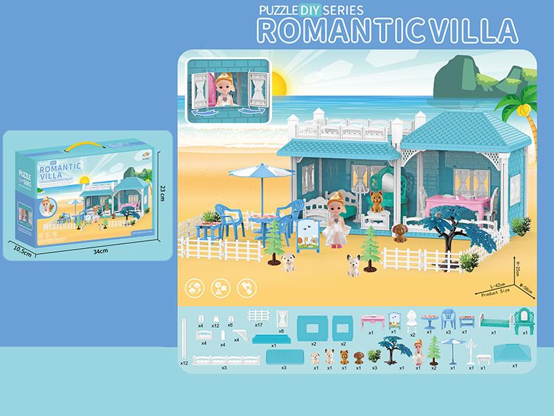 DIY Blue Villa Princess House