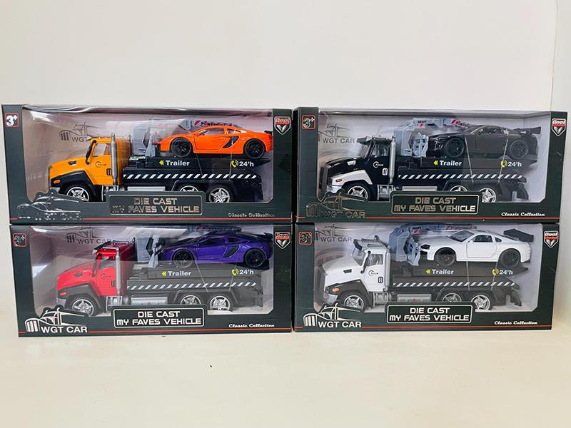 1:50 Pull Back Alloy Trailer With Pull Back Alloy Luxury Car