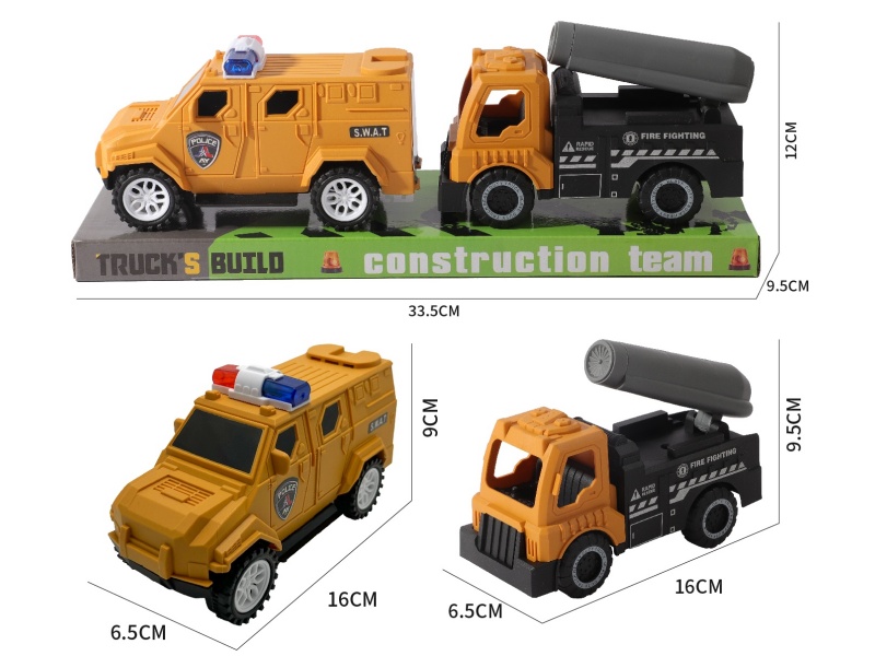 Slide Engineering Fire Fighting Truck + Police Car