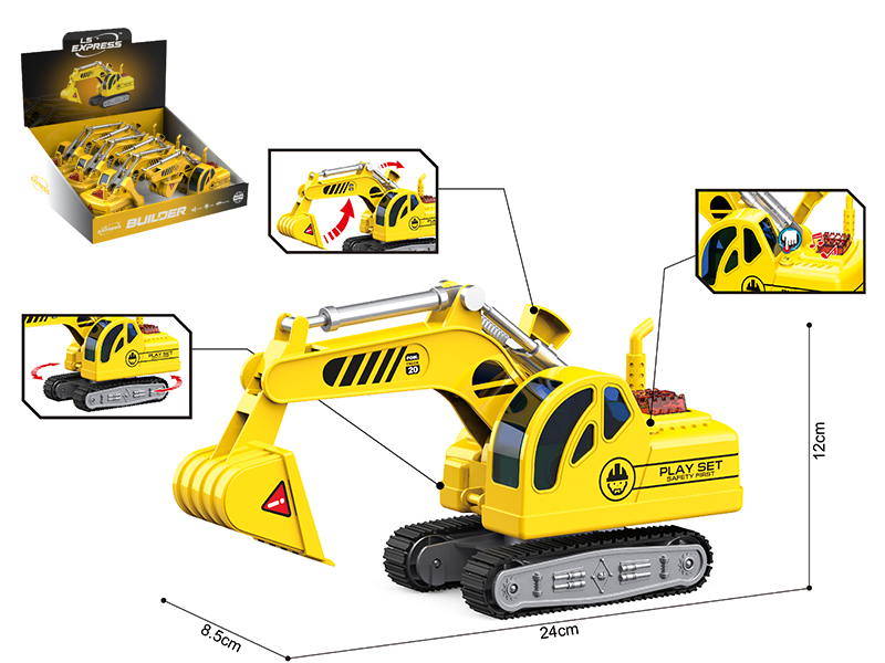 1:20 Friction Engineering Truck Series 6pcs(Lights, Sound)