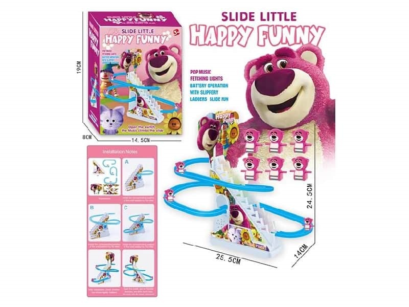 Strawberry Bear Climbing Stairs