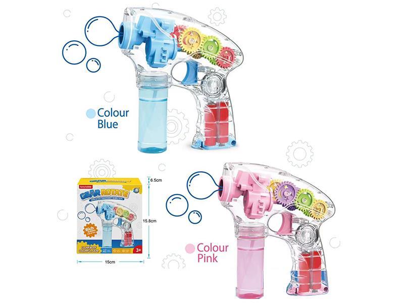 Transparent Gear Bubble Gun With Light And Music