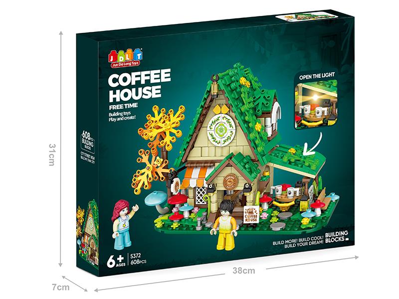 Coffee House Building Blocks With Lights 608PCS