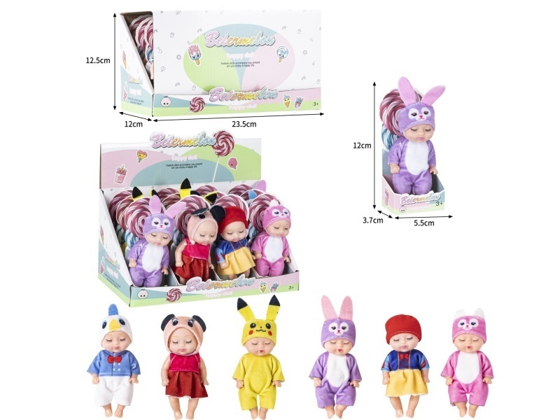 4-Inch Solid Sleeping Dolls (12-Piece Set)