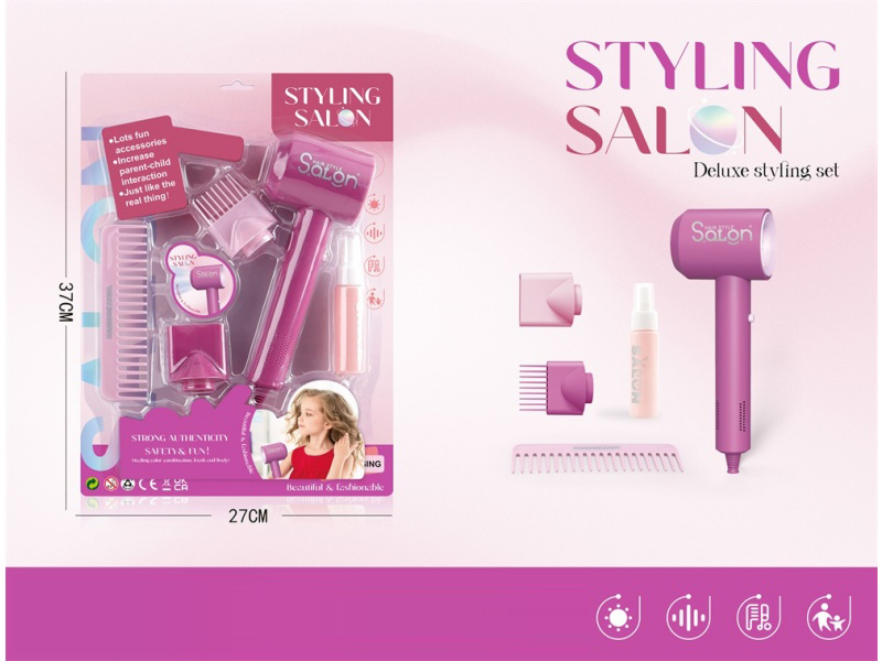 Diy House Play Accessories Simulation Salon Hair Care Tools Electric Hair Dryer Set