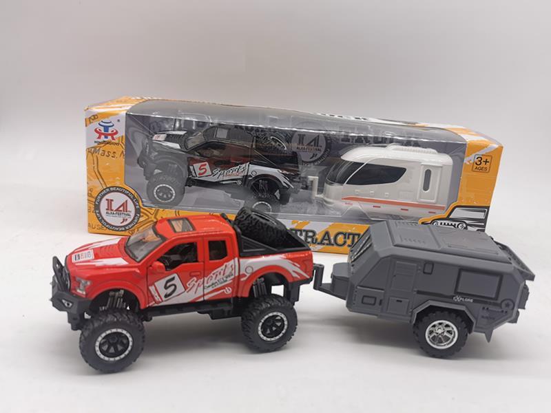 Pull Back Alloy Shock Absorption Raptor Off-Road Vehicle With Motorhome(Sound And Light)