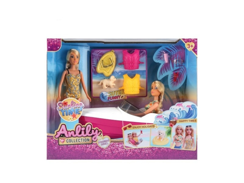 11.5-Inch Solid Doll Speedboat (Brown Skin)