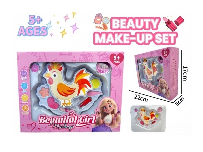 Double-layer little rooster children's makeup accessories and toys