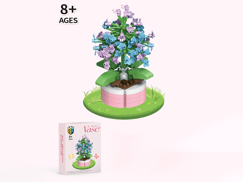 Hydrangea Building Block Flower Potted Plant Series 432 PCS