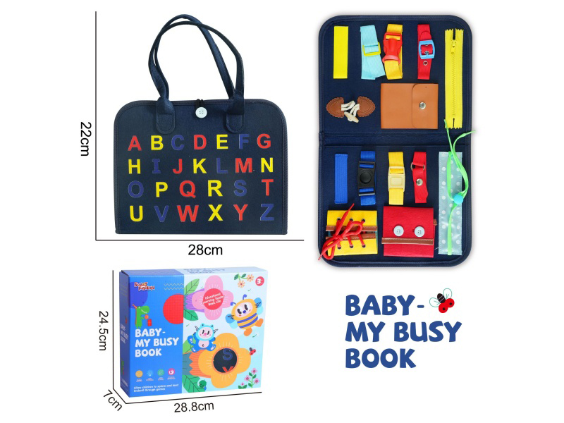 Montessori Early Childhood Education And Intelligence Development - Felt Single-Page Pink Outer Wool Busy Board