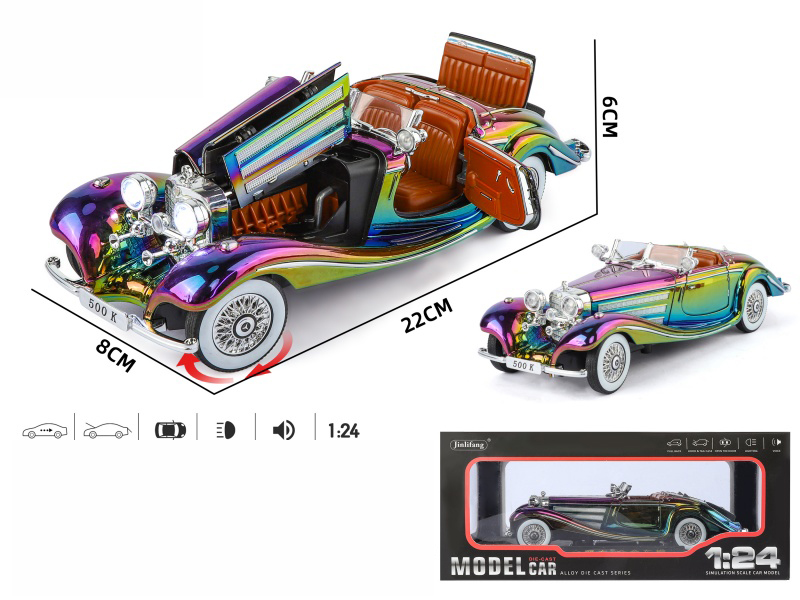 1:24 Mercedes-Benz 500K Electroplating Version Alloy Vintage Car