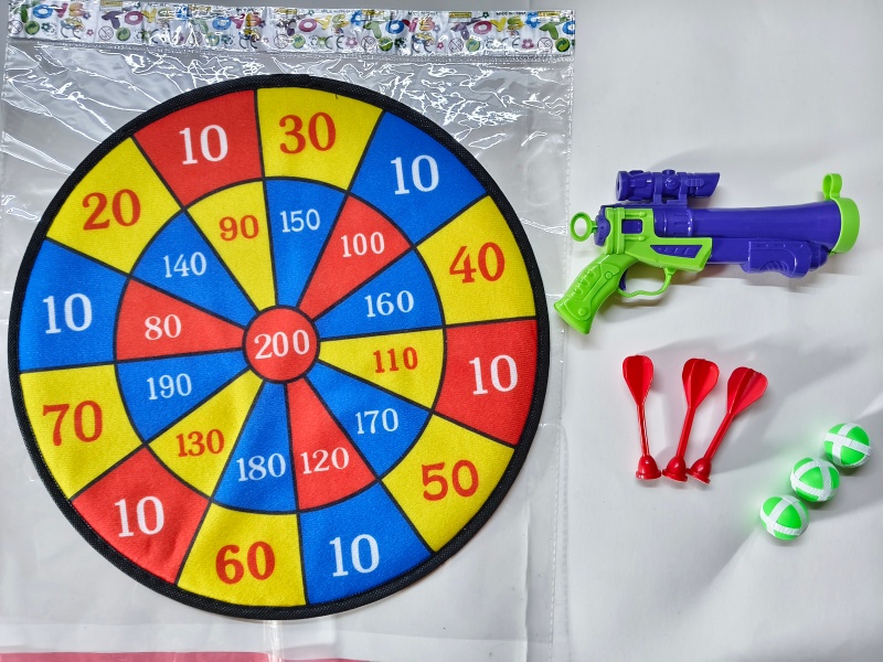36CM Velcro Dartboard With Sticky Ball, Gun, Dart