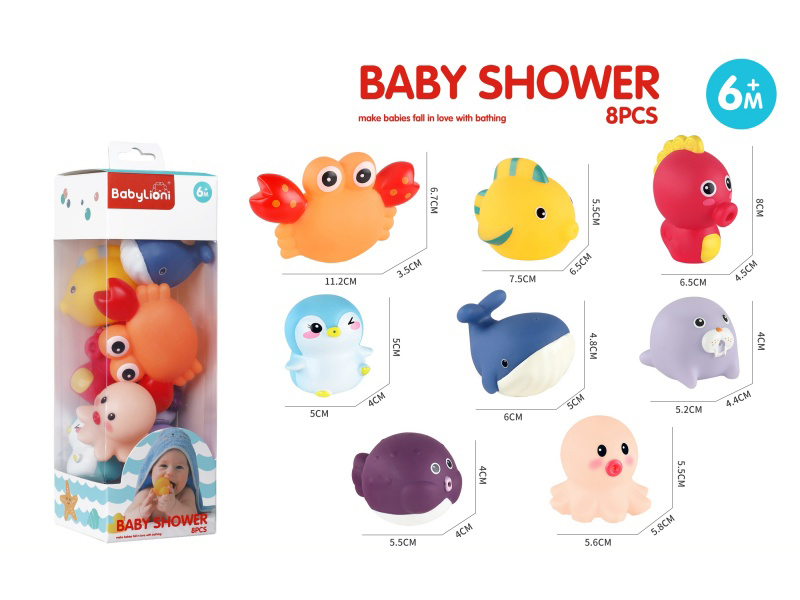 Vinyl Bath Toys 8pcs