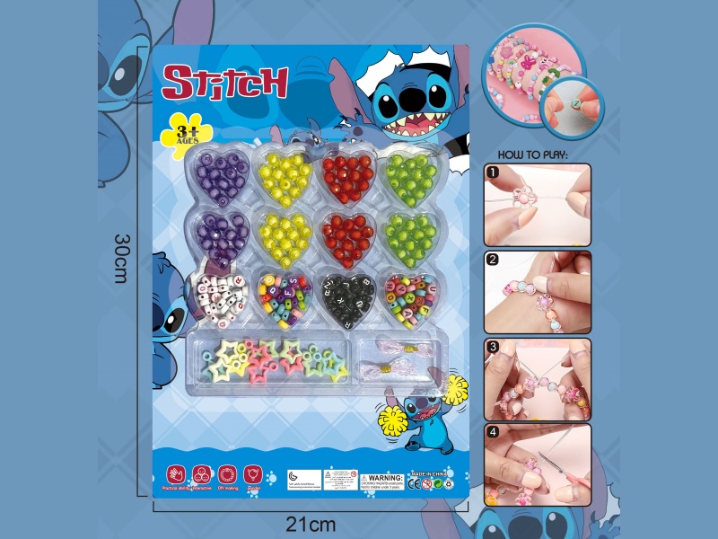 Stitch Diy Beaded Jewelry Bow With Multiple Colored Beaded Ribbons And 2 Threads