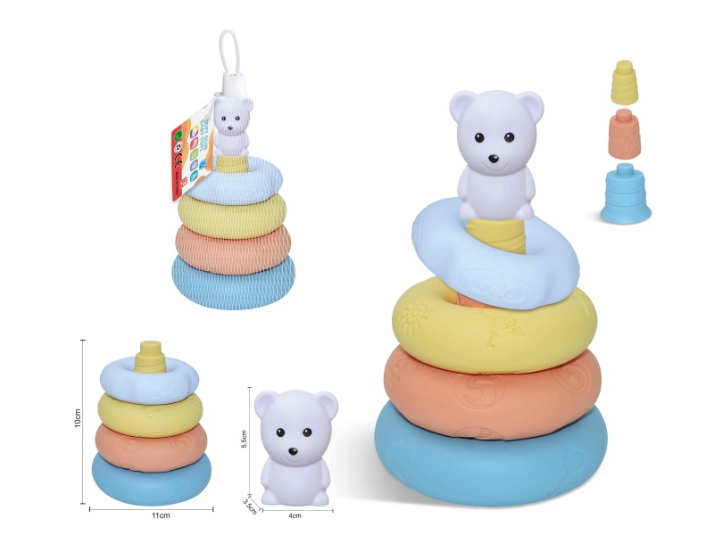 Soft Rubber Stacking Ring Finger Doll Set(Polar Bear) 8PCS