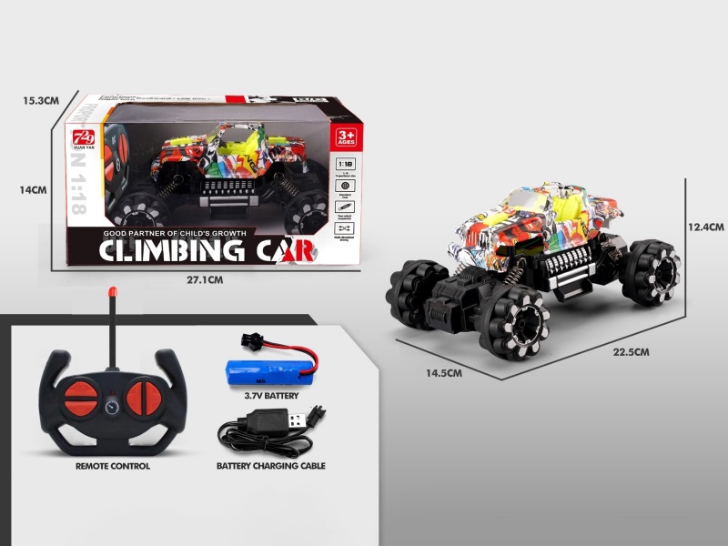 1:18 Graffiti Remote Control Climbing Car