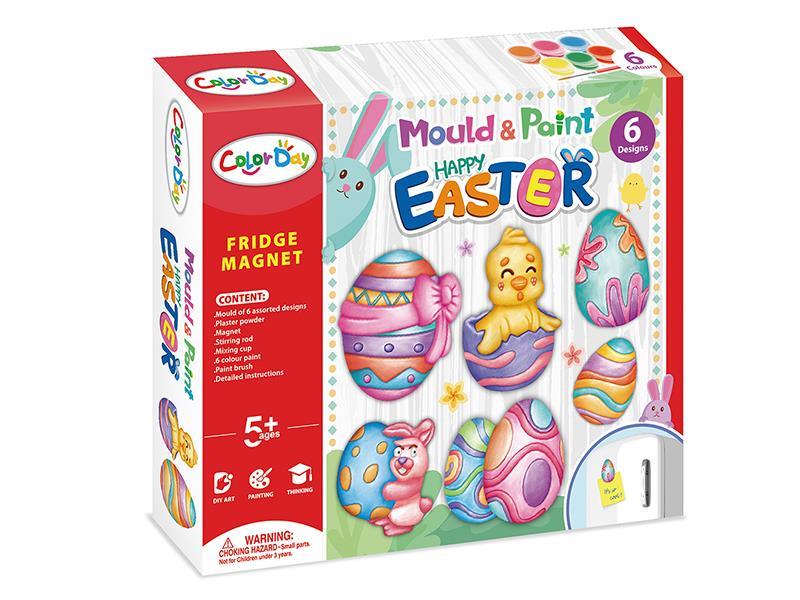 DIY Gypsum Coloured Drawing Fridge Magnets -Easter