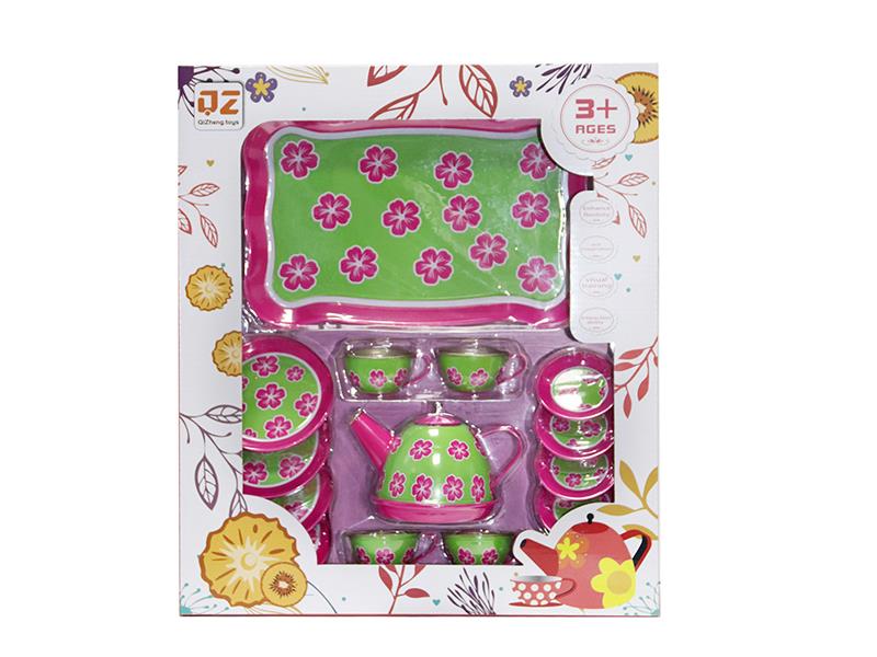 Tinplate Tea Set - Flower Pattern