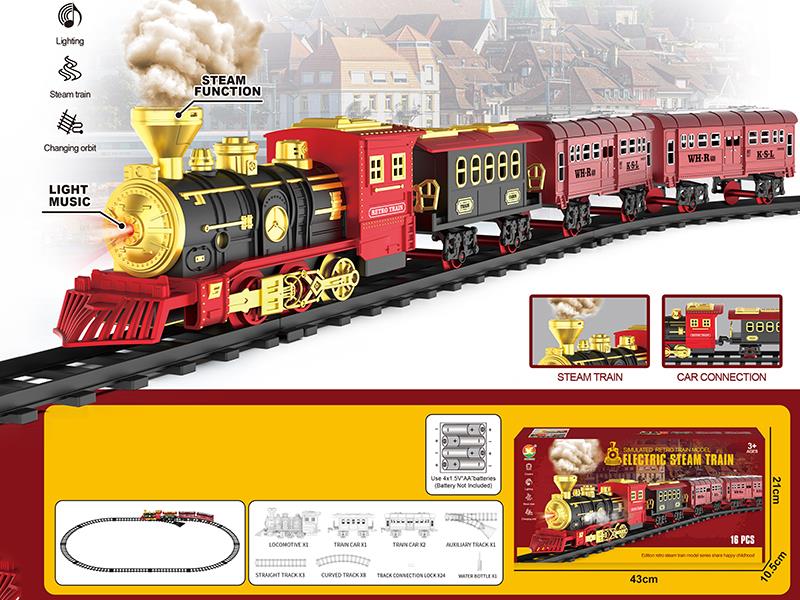 Simulated Retro Train Model Electric Steam Train Track