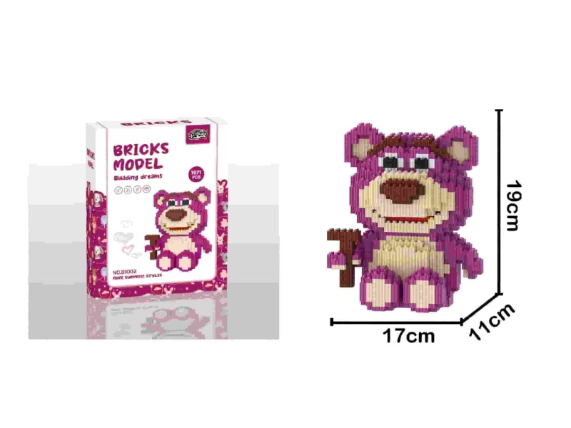 Strawberry Bear (Sitting) Building Blocks 1671Pcs