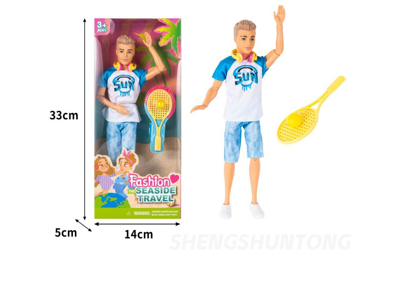 12-Inch Real 11-Joint Male Doll Prince With Tennis Ball Blister Set Headphones