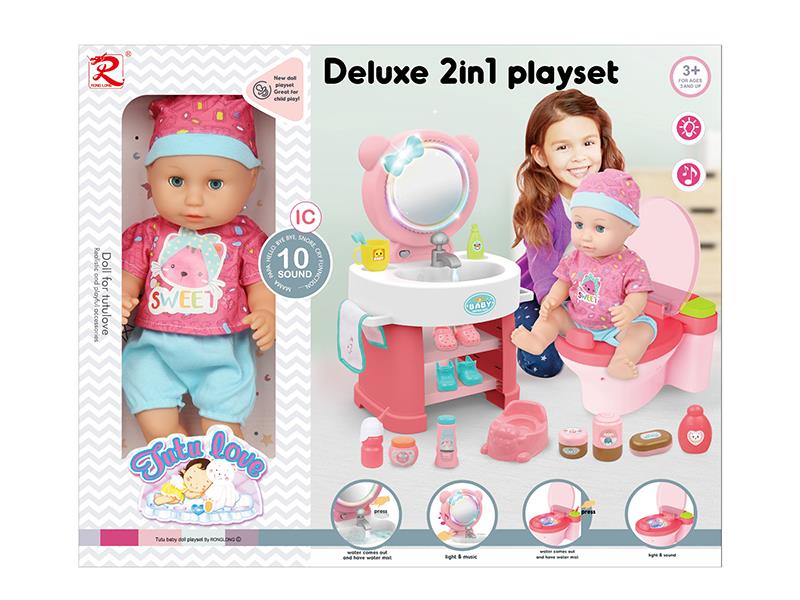 Doll + Wash Basin + Electric Toilet