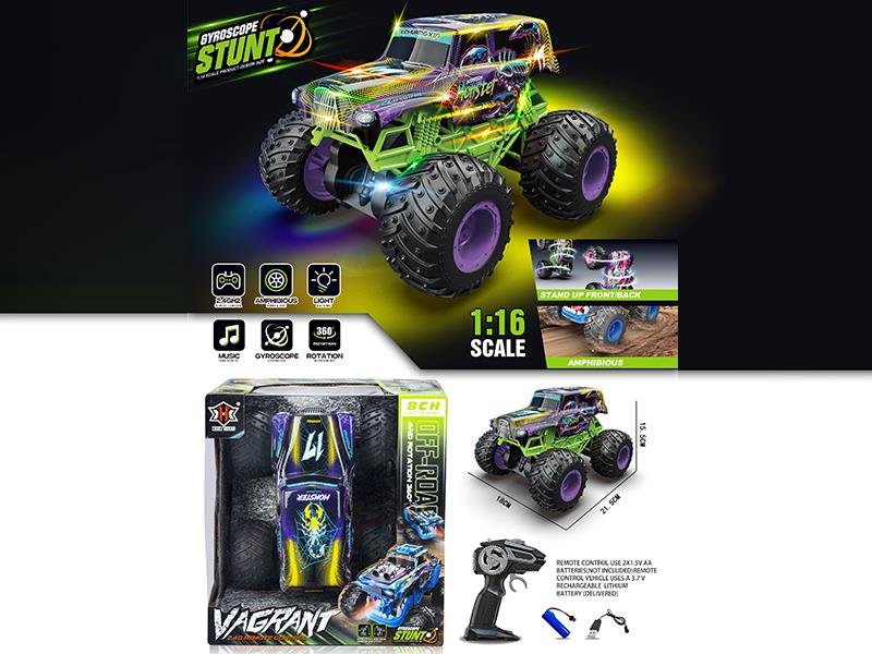 1:16 8CH Remote Control PVC Monster Truck With Gyroscope, Light