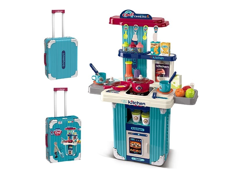 Kitchen Cooking Play Set Trolley Case