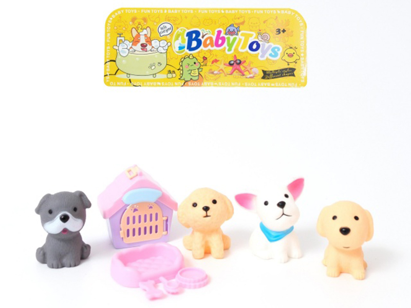 Vinyl Puppy With Puppy House Set With Bb Whistle
