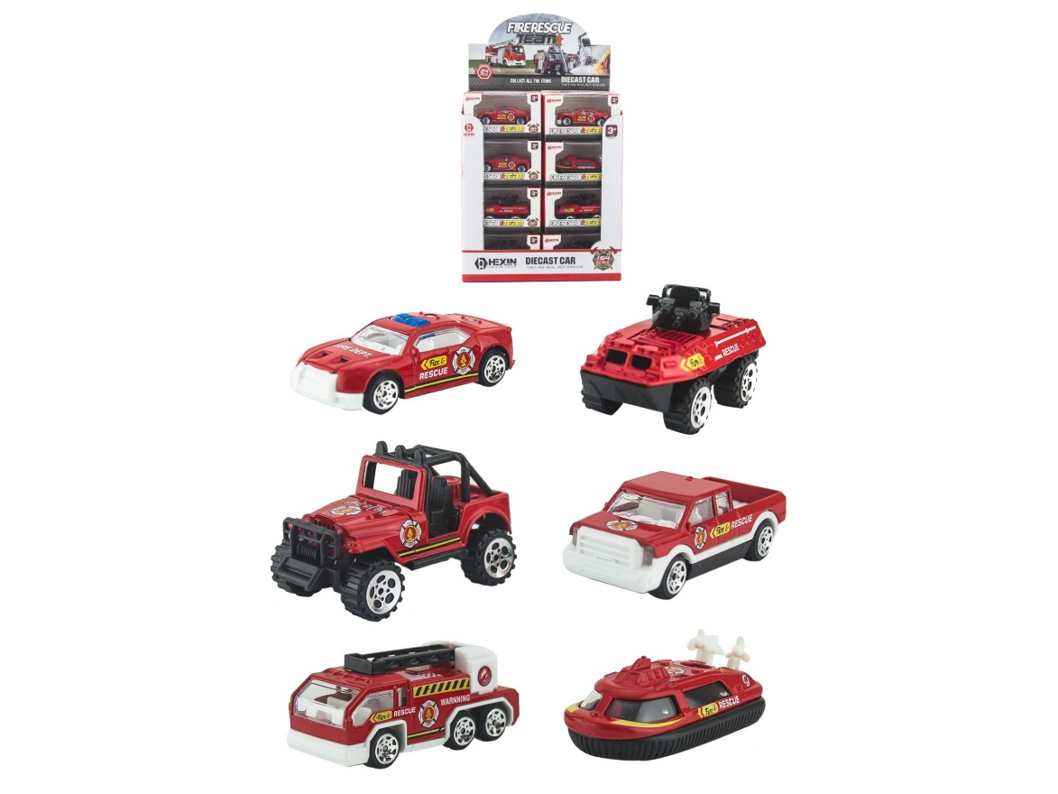 Alloy Sliding Fire Truck 24Pcs