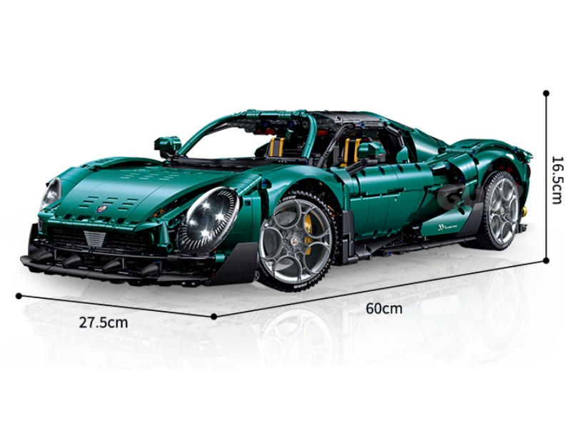 Building Blocks: 1:8 Supercar Series - Alva Romio (Electroplated Limited Edition)3861 Pieces