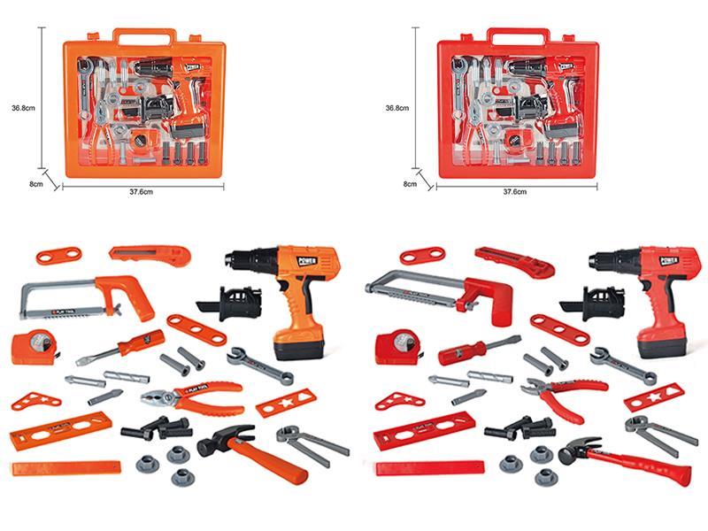 Portable Box + Electric Drill + Cutting Tool Set