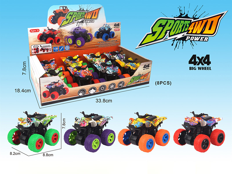 4WD Friction Graffiti Motorcycle 8pcs
