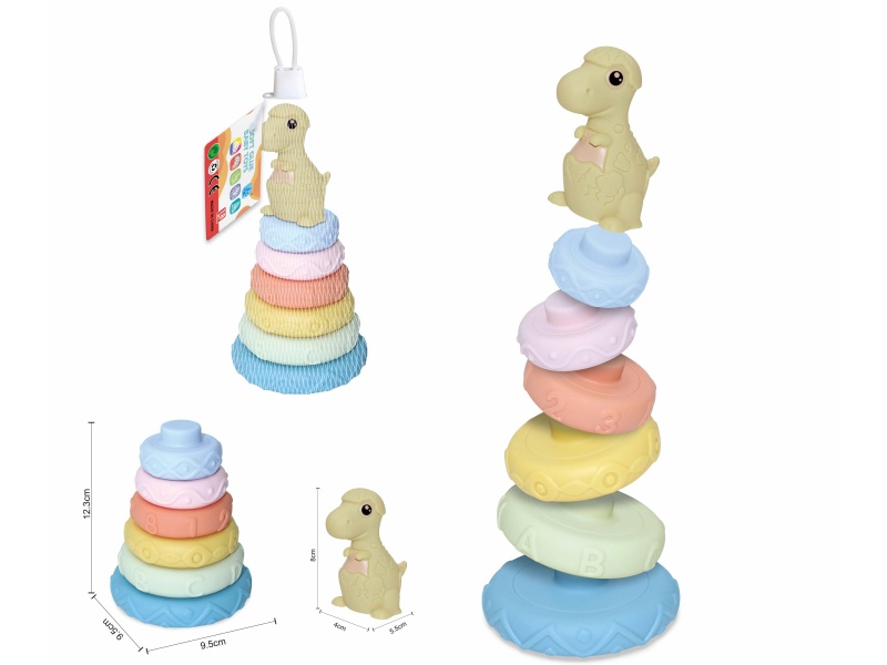 Soft Plastic Dinosaur Stacking Toy 7pcs