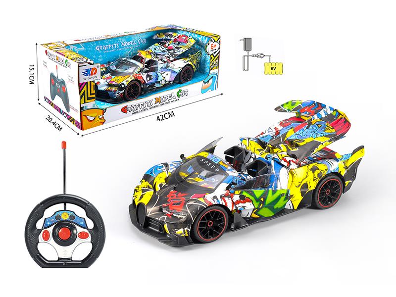 1:12 Bugatti 5 Channel 3 Open Doors Graffiti Remote Control Convertible Car(With Charger,Rechargeable Batteries)