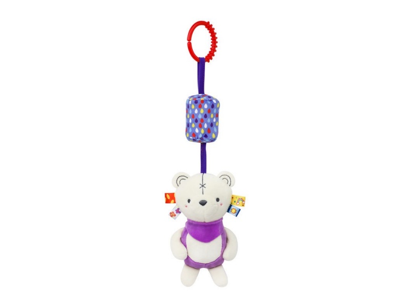 Purple Bear Baby Soothing Bell Plush Pendant