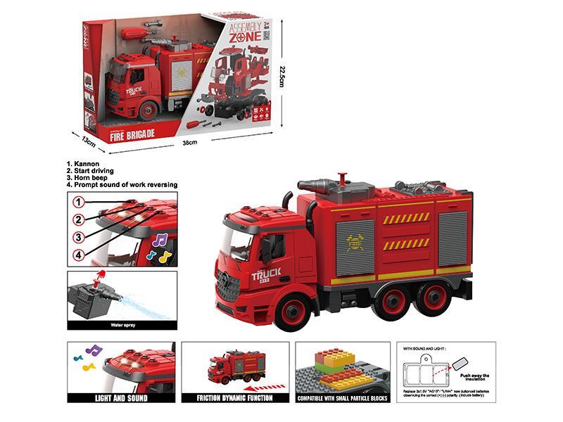 DIY Assembly  Friction Fire Engine With Light And Music