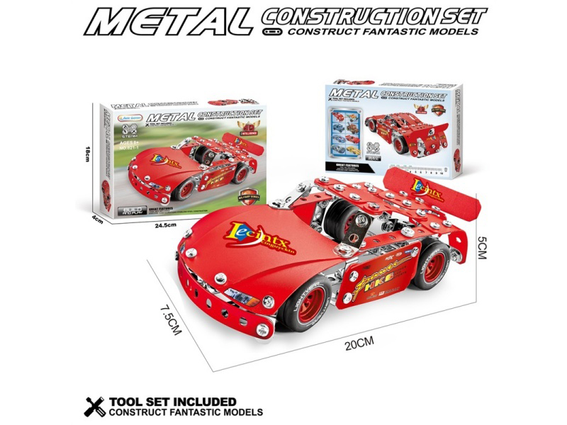 Metal Building Block Racing Car (Black)