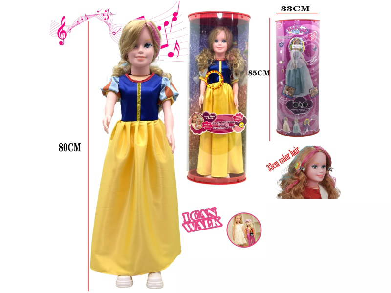 80cm Walking Princess Doll With Music(2xAG3 Batteries)