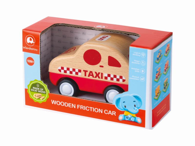 Wooden Mini Taxi Car With Music And Lights