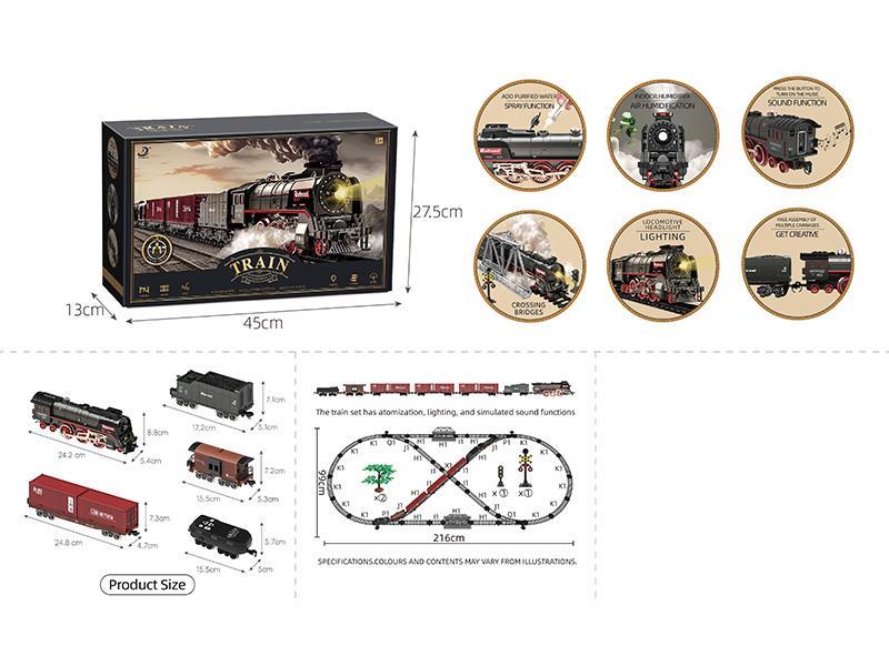 Remote Control Model Simulation Of Intelligent Classical Train (With Lights, Water And Smoke)