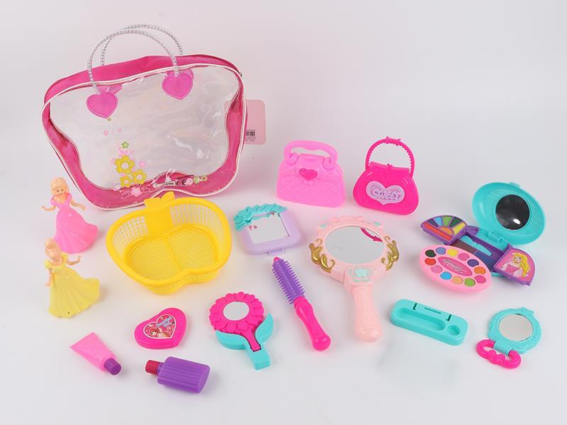 Mirror With Light And Music Cosmetics Set