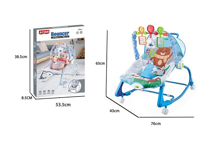 Blue Wheeled Rocking Chair