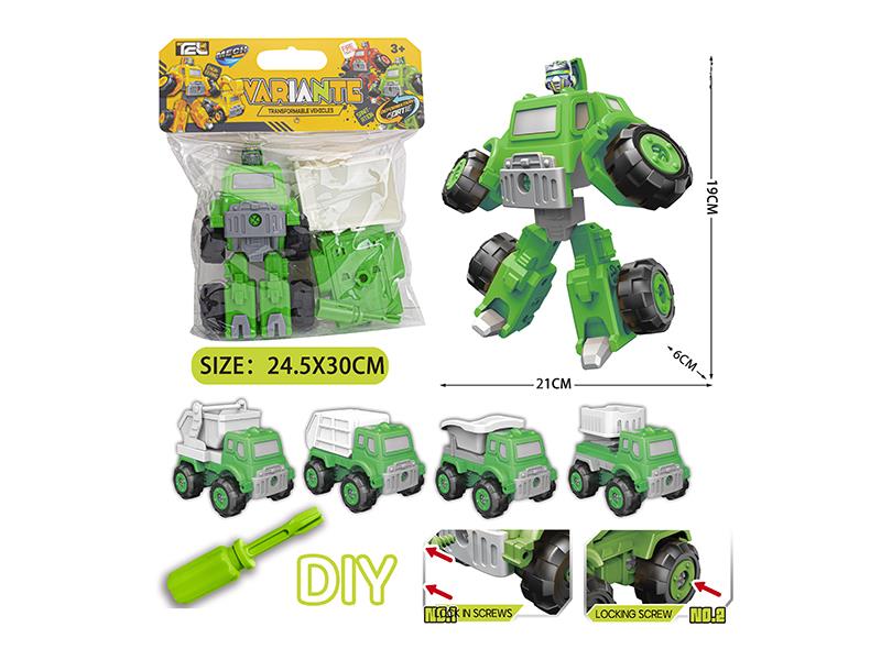 DIY Transformable Sanitation Vehicles Set