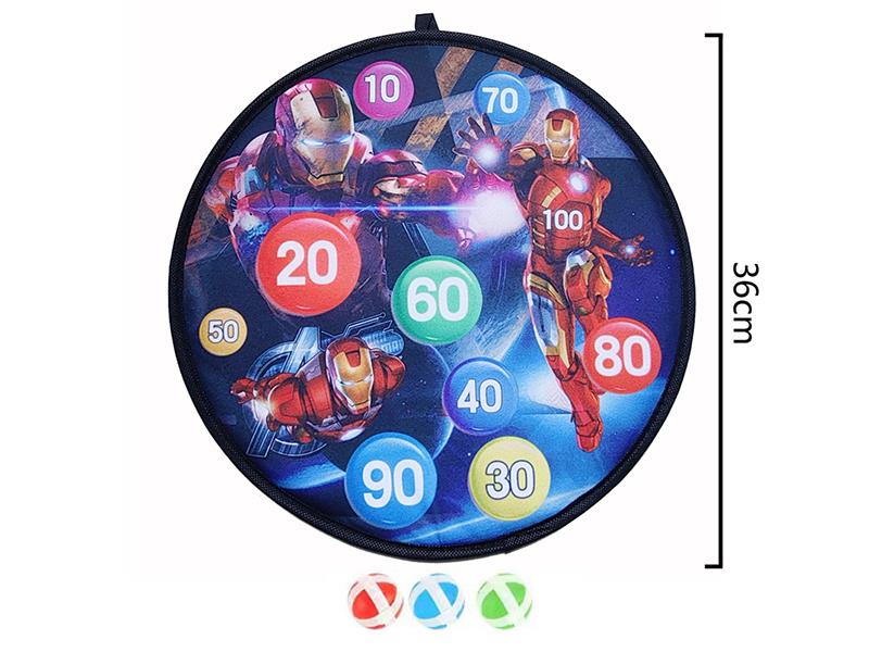 36CM Iron Man Velcro Dartboard(3 Sticky balls)