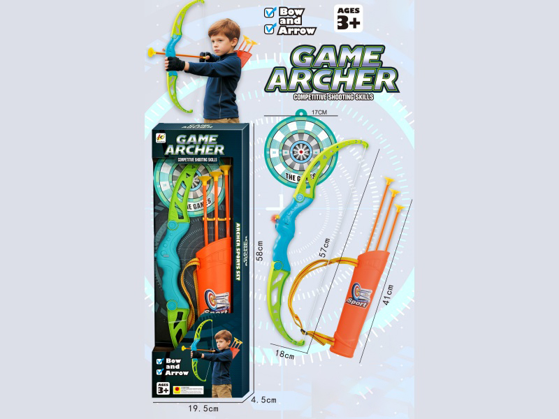 57Cm Flashing Light Bow With Arrow/Quiver + Target (Including 2 Ag13 Batteries)