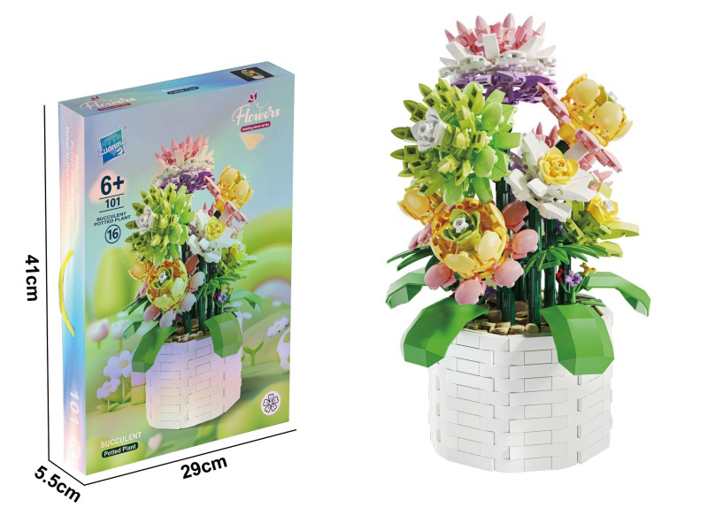 1059 Pieces Of Succulent Potted Plant Building Blocks