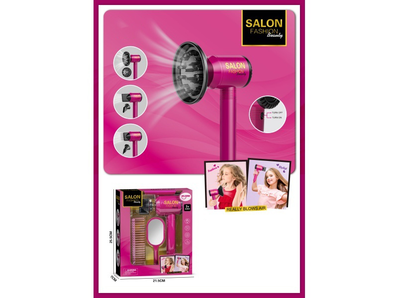 Family Play Toys Accessories Hair Styling Electric Hair Dryer Set (4 Pcs)