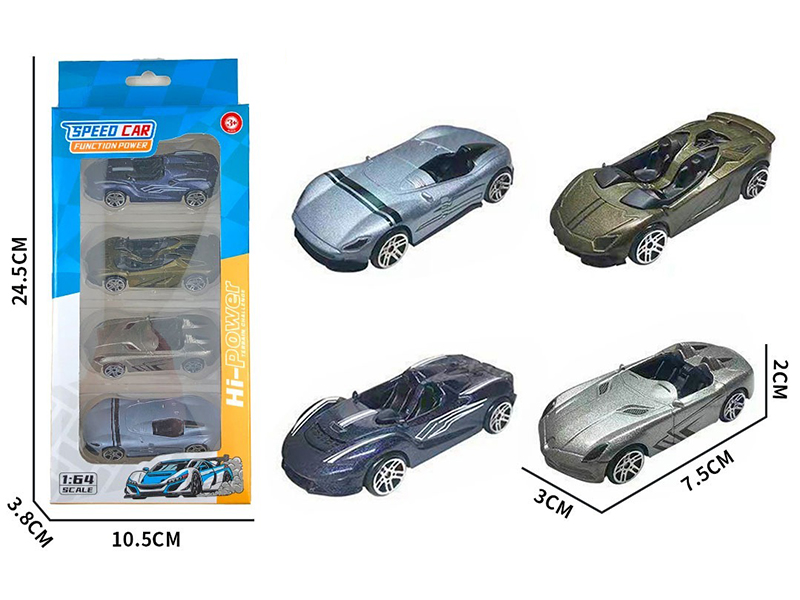 1:64 Slide Alloy Cars 4pcs