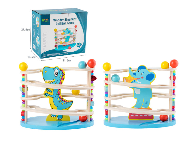 Wooden Elephant Roll Ball Game